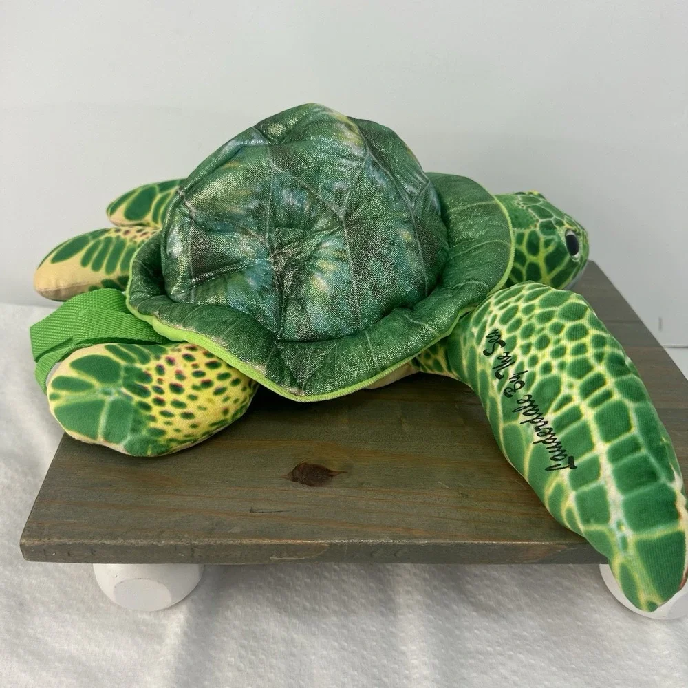 Sea Turtle Plush Kids Mini Backpack Zip Pouch Adjustable 